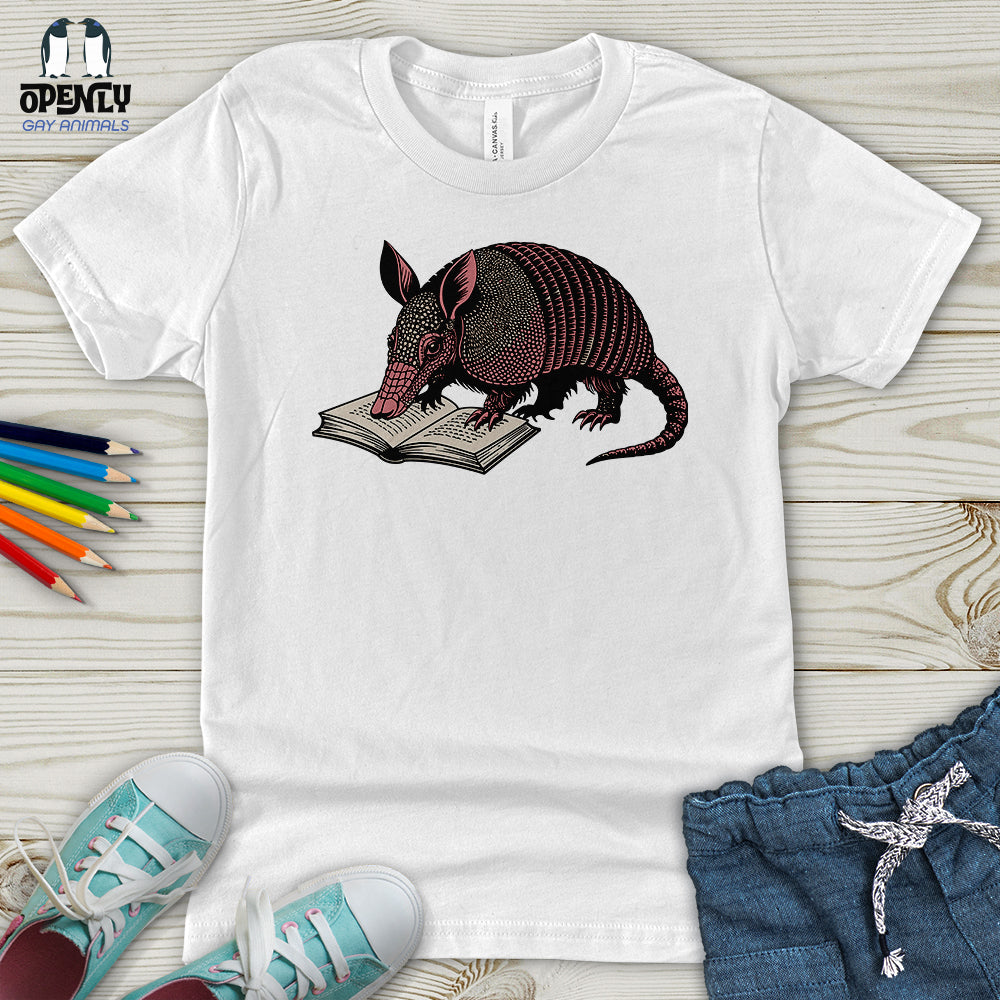 Armadillo Reading Book Youth T-Shirt