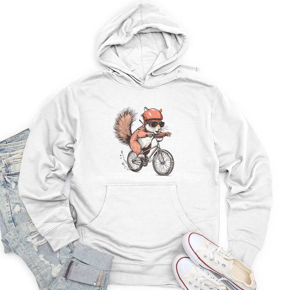 Squirrel Cycling Adventure Unisex Midweight Hoodie