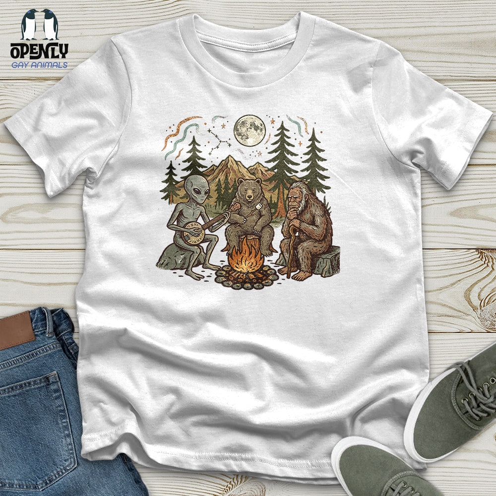 Bigfoot Alien Camping Unisex T-Shirt