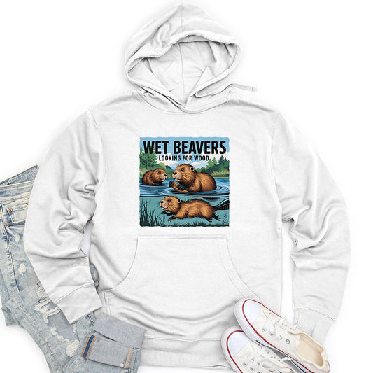 Wet Beavers Looking For Wood Unisex Midweight Hoodie