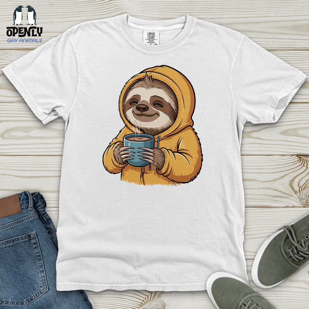 Sloth With Coffee Heavy Cotton Comfort Colors Tee
