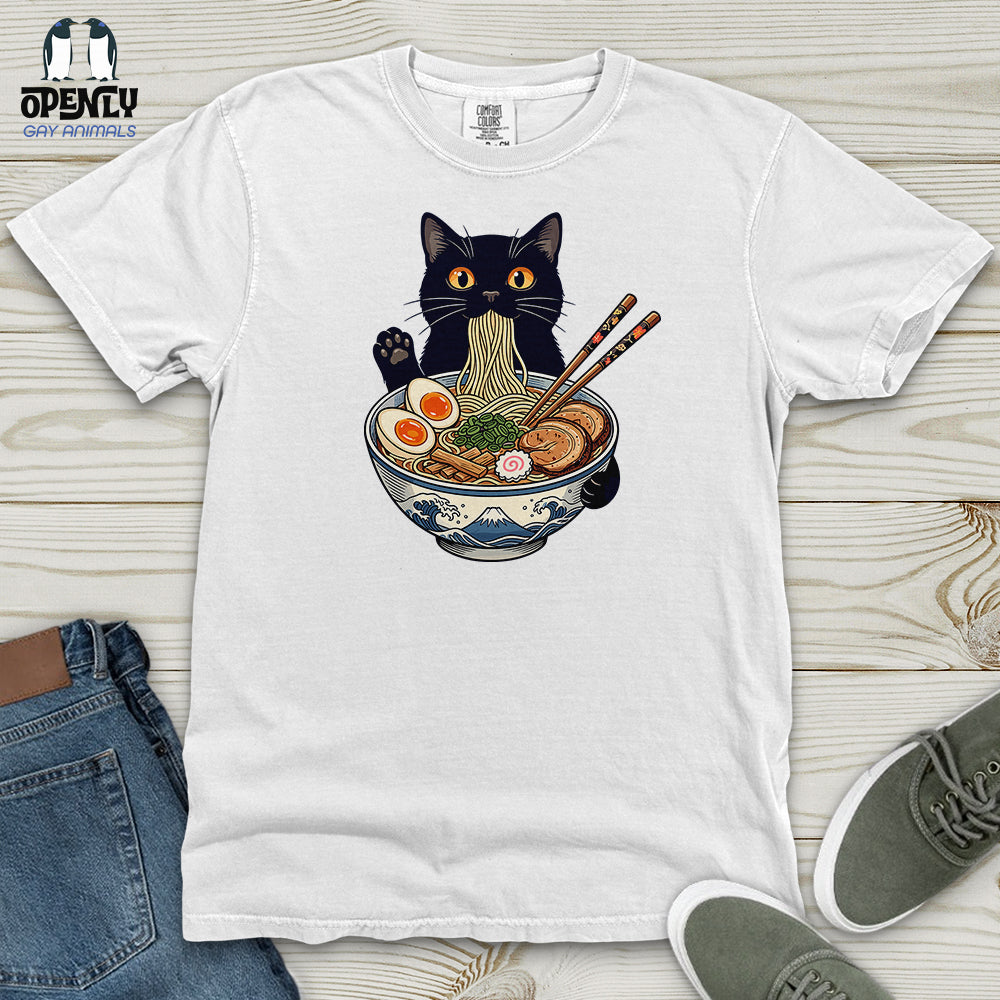 Cat with Ramen Heavy Cotton Comfort Colors Tee