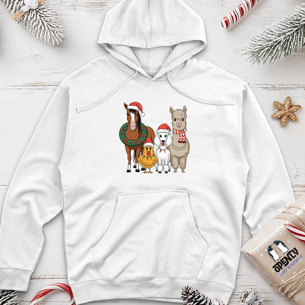 Christmas Animal Unisex Midweight Hoodie