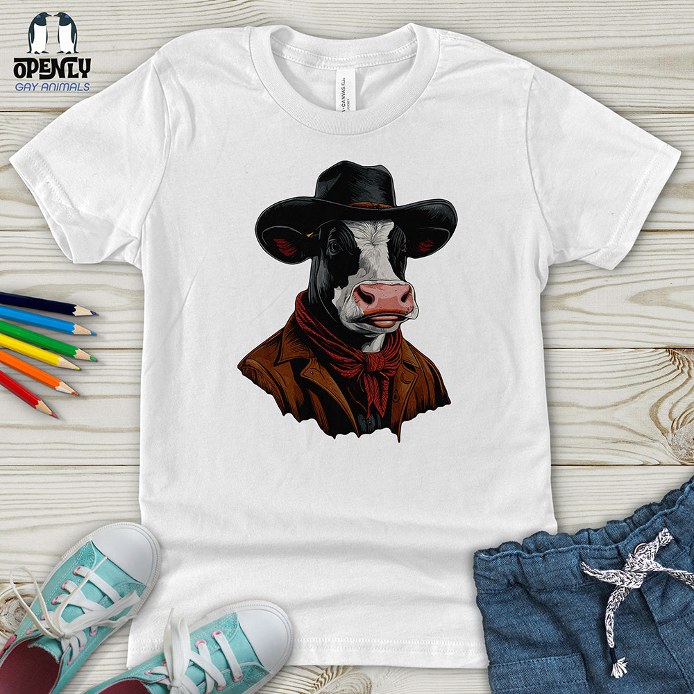 Cow With Brimmed Hat Youth T-Shirt