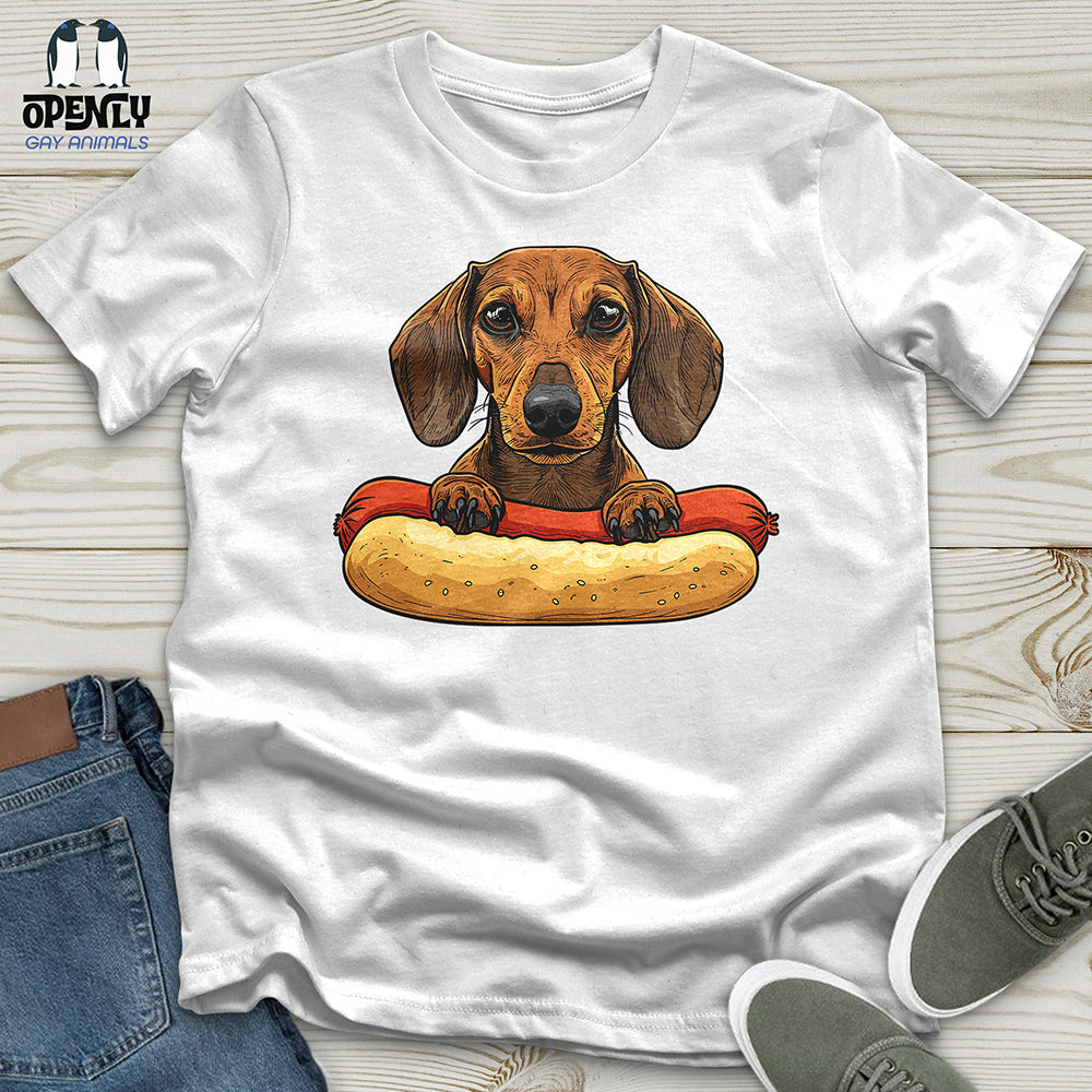 Dachshund Hotdog Hug Unisex t-shirt