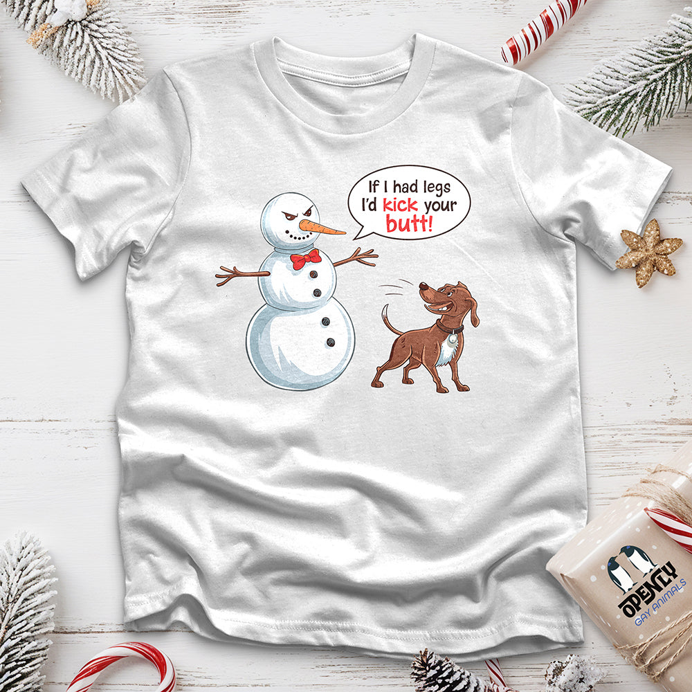 Funny Dog and Snowman Unisex t-shirt