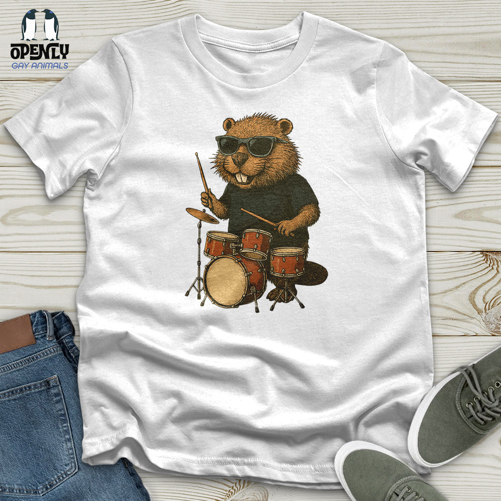 Beaver Playing Drum Unisex t-shirt