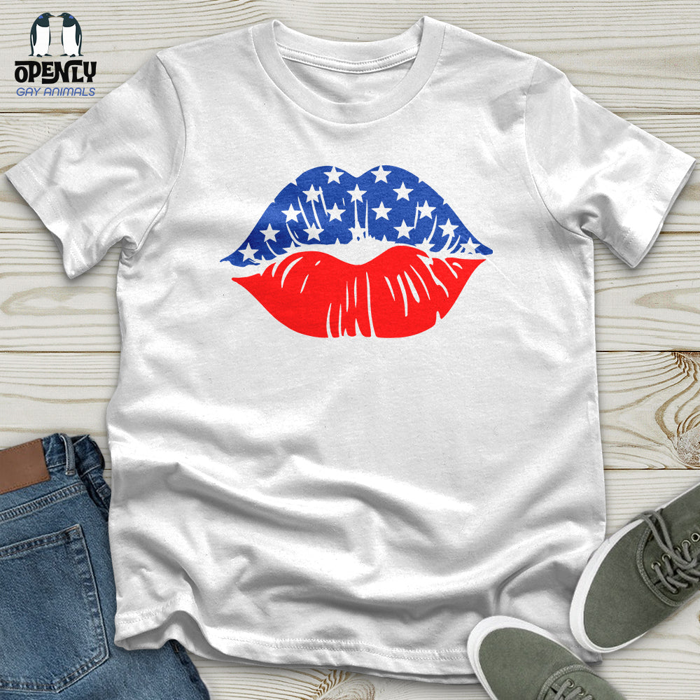 USA Flag Lips Unisex T-Shirt