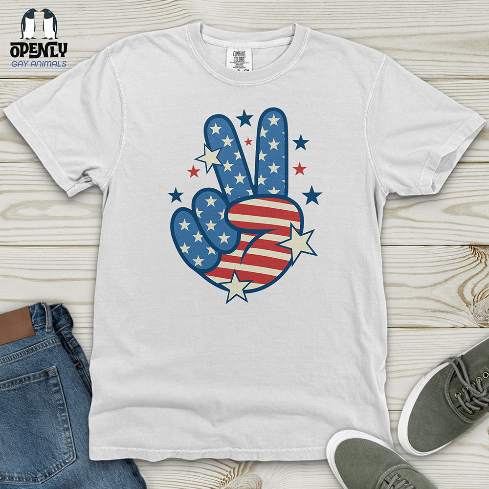 Victory Sign American Heavy Cotton Comfort Colors Tee