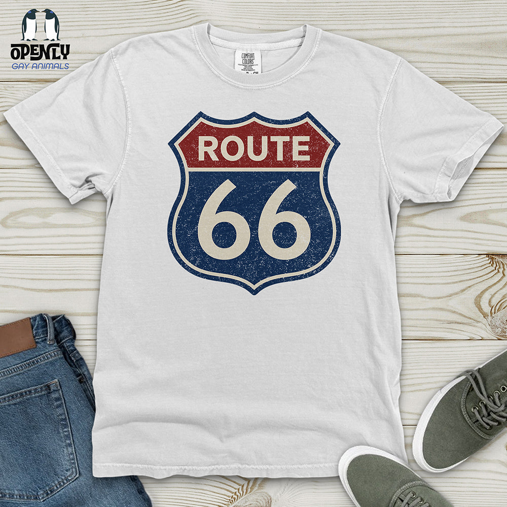 Vintage Route 66 Sign Heavy Cotton Comfort Colors Tee