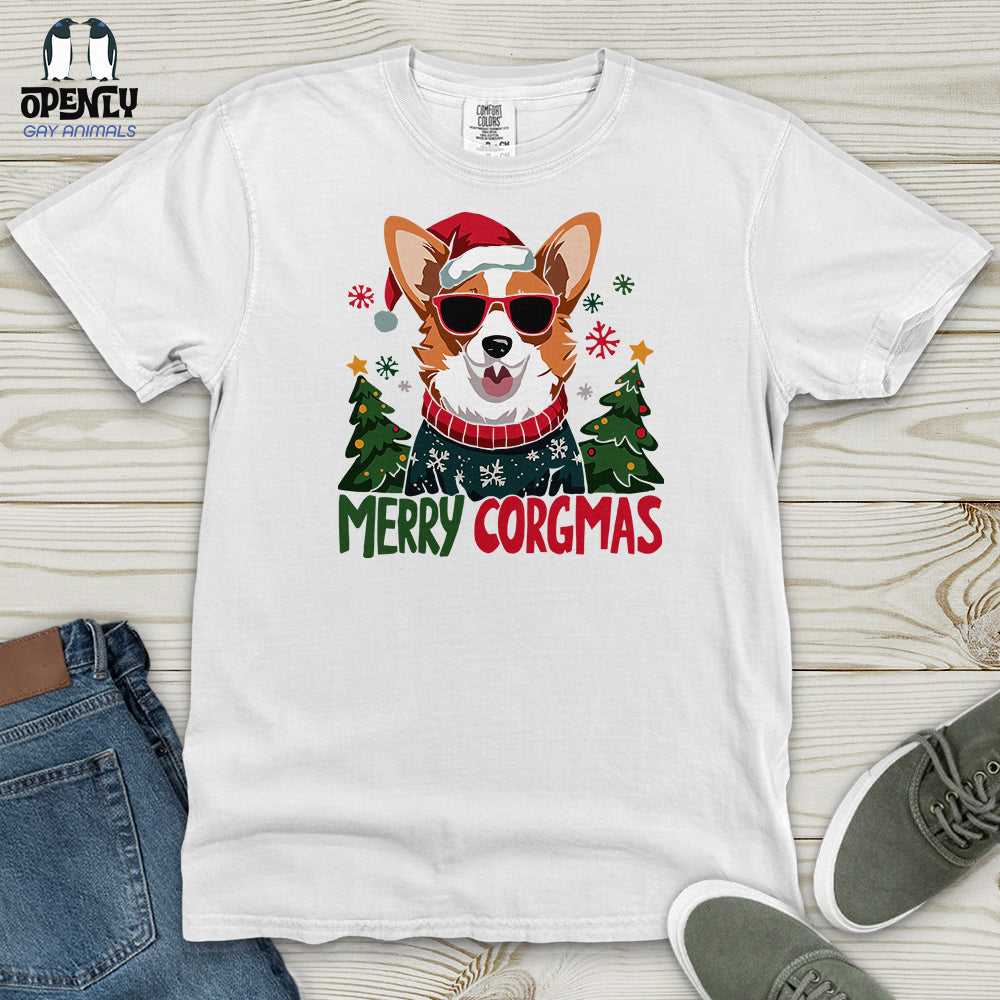 Merry Corgmas Heavy Cotton Comfort Colors Tee