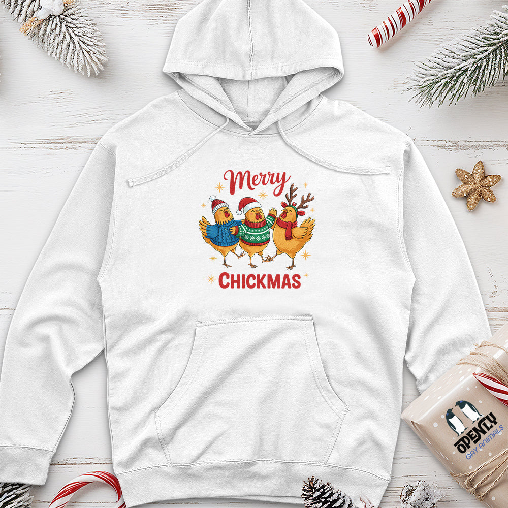 Merry Chickmas Unisex Midweight Hoodie