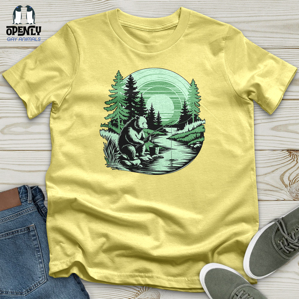 Bear Fishing Unisex t-shirt