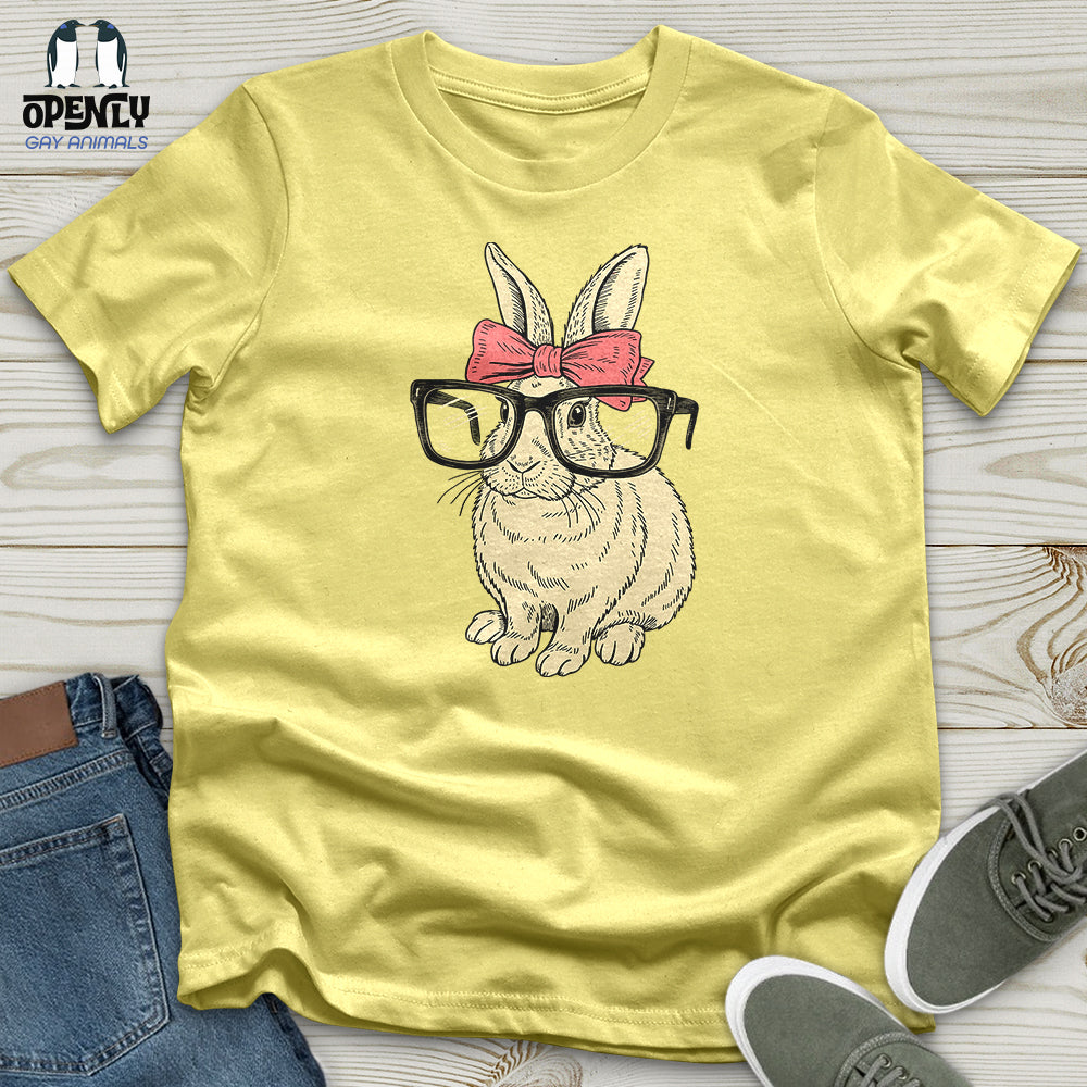 Rabbit With Glasses and Bow Unisex T-Shirt