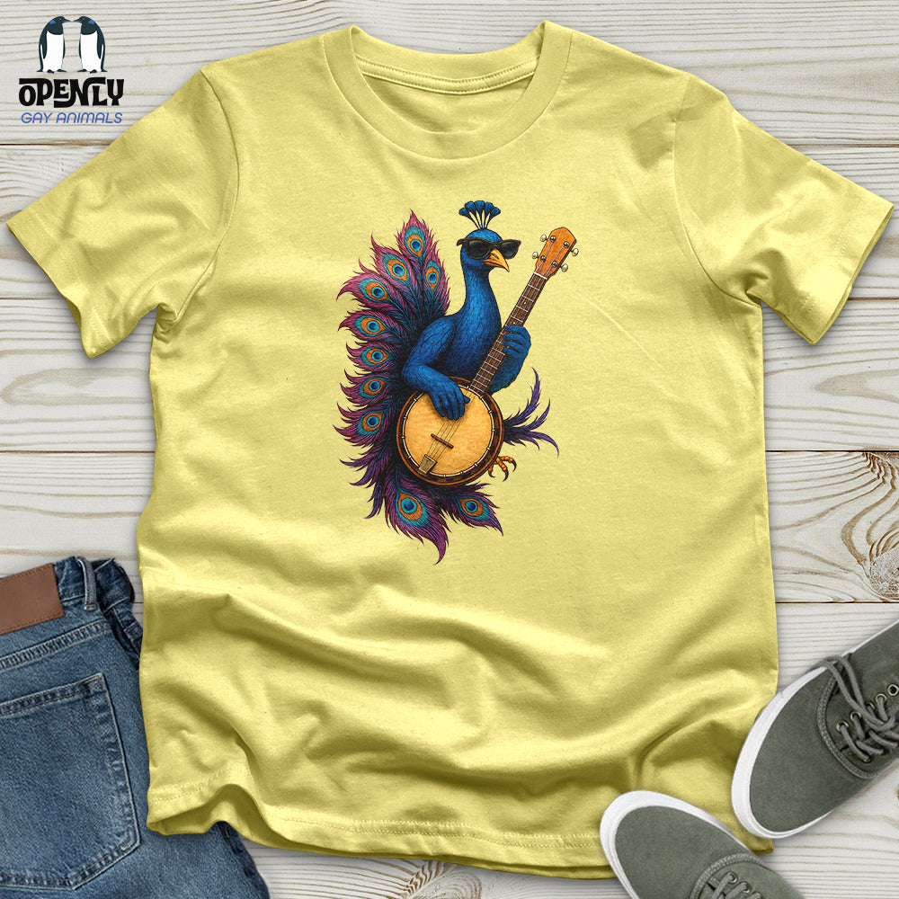 Peacock Rockstar With Banjo Unisex t-shirt