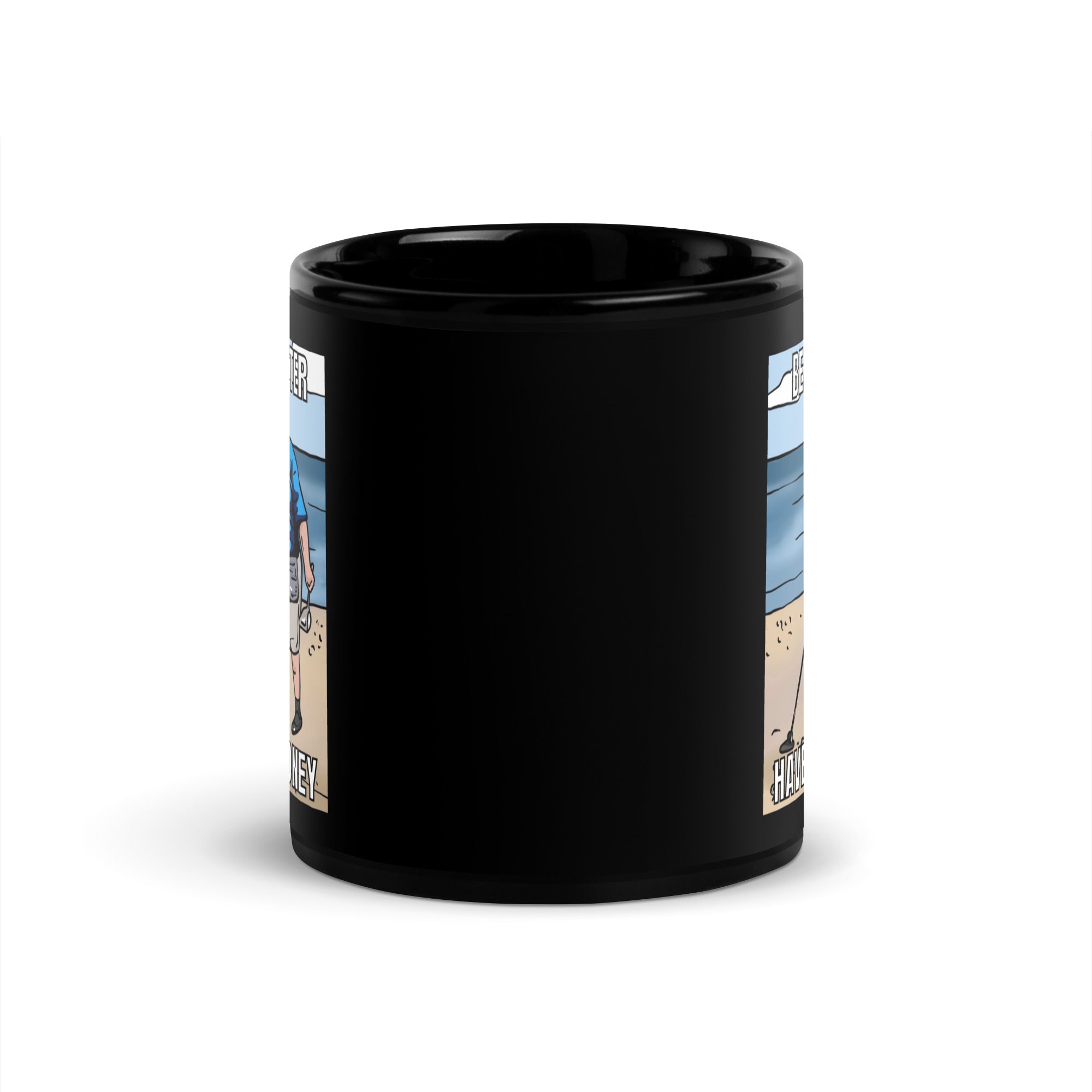 Beach Better Have My Money Black Glossy Mug