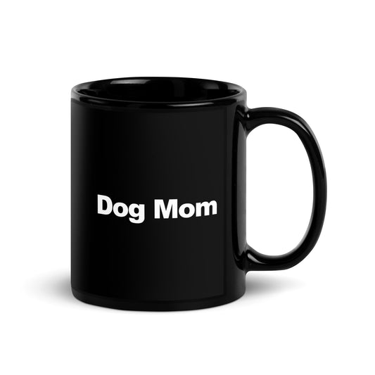 Dog Mom Black Glossy Mug