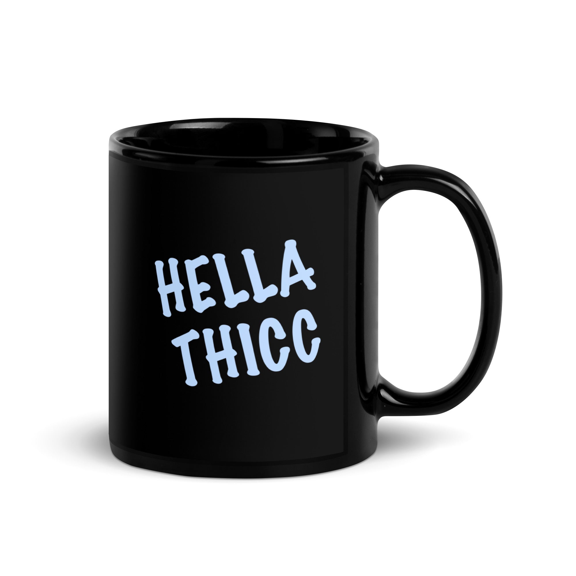 Hella Thicc Black Glossy Mug