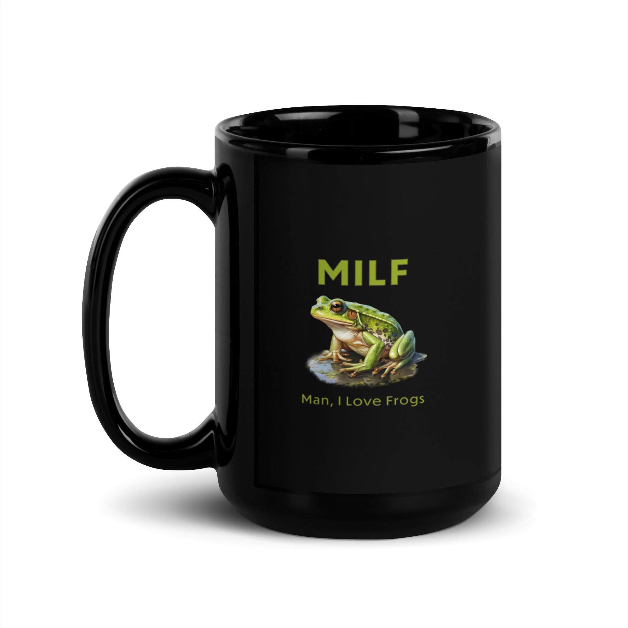 MILF Man I love Frogs Black Glossy Mug