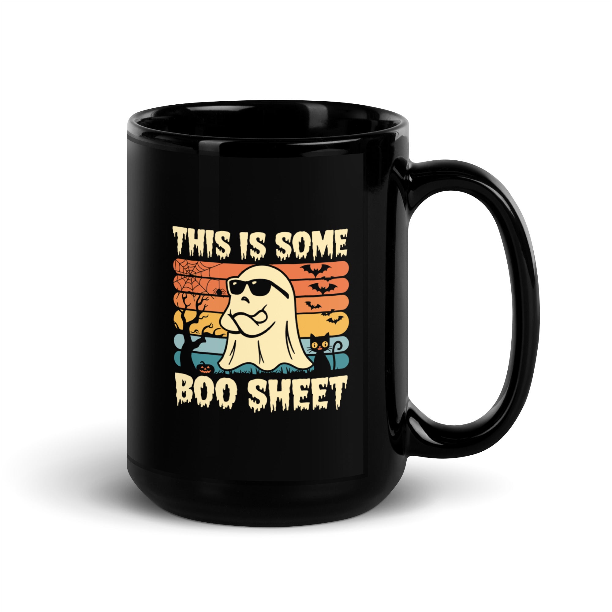 Boo Sheet Black Glossy Mug