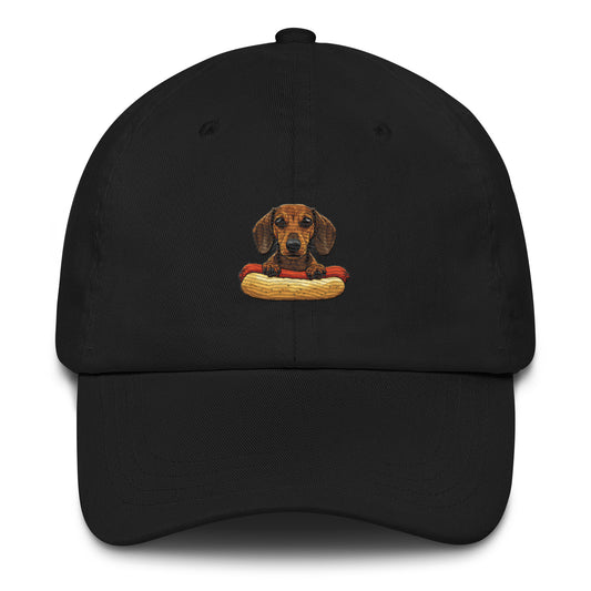 Dachshund Hotdog Hug Dad hat