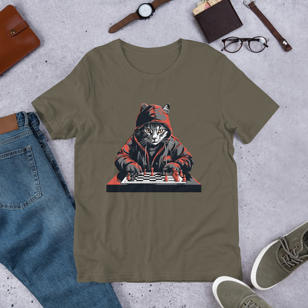 A Cat Playing Chess Unisex t-shirt