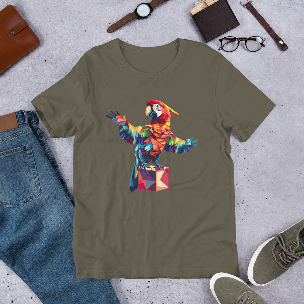 Parrot Geometric Dance Unisex t-shirt