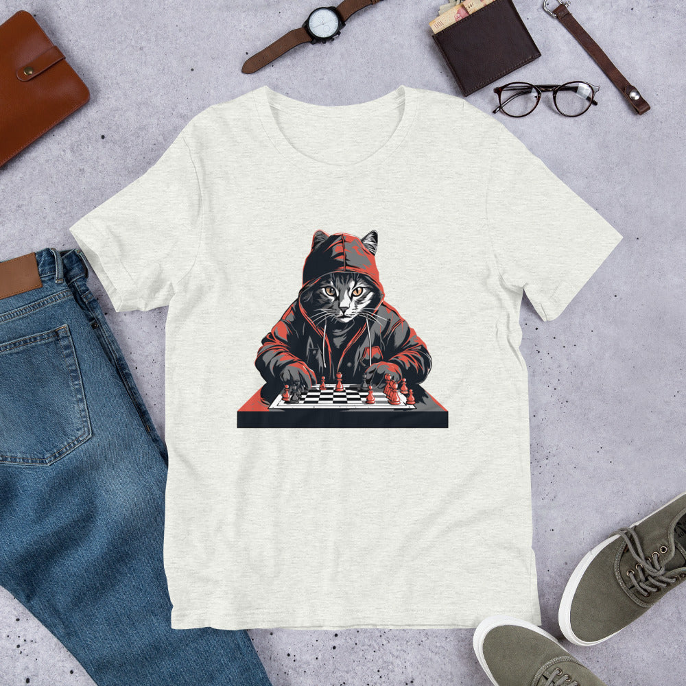 A Cat Playing Chess Unisex t-shirt