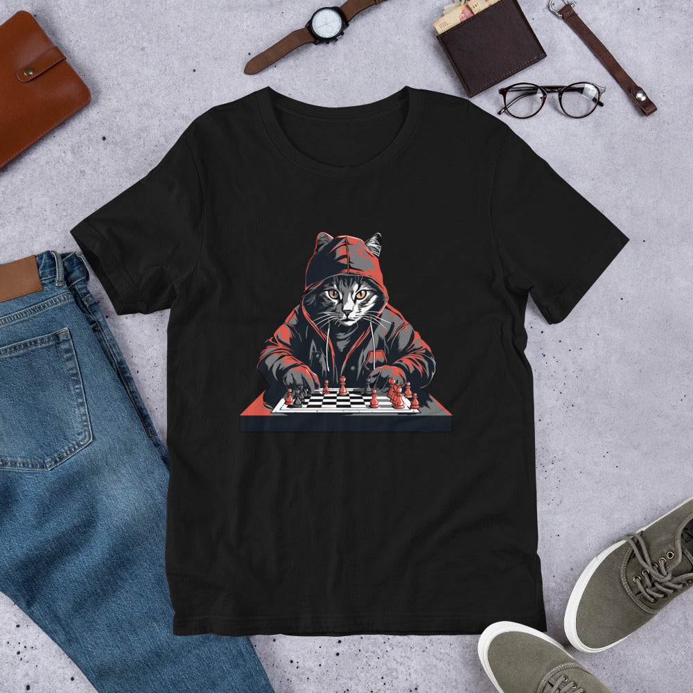 A Cat Playing Chess Unisex t-shirt