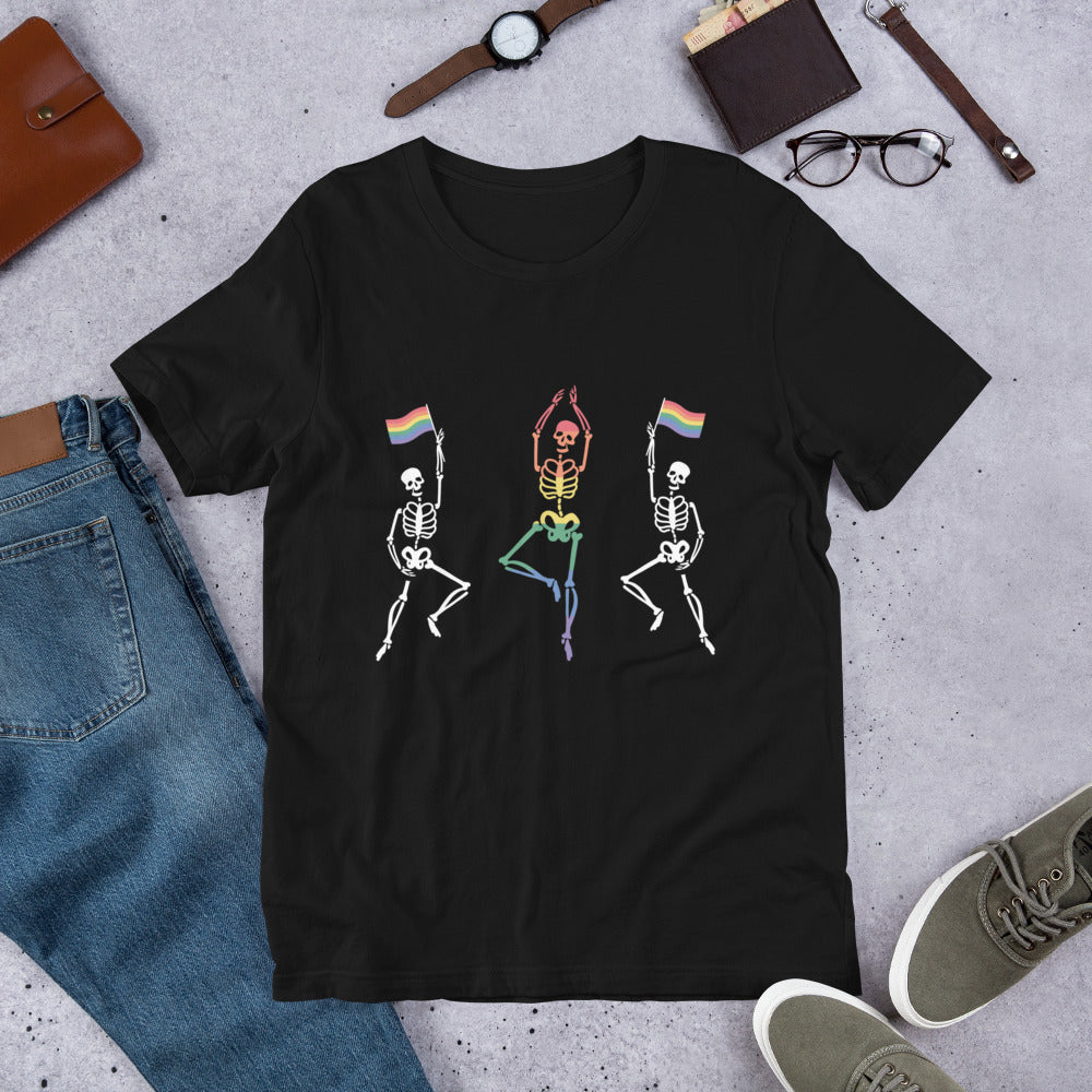 Dancing Skeletons Pride Unisex t-shirt