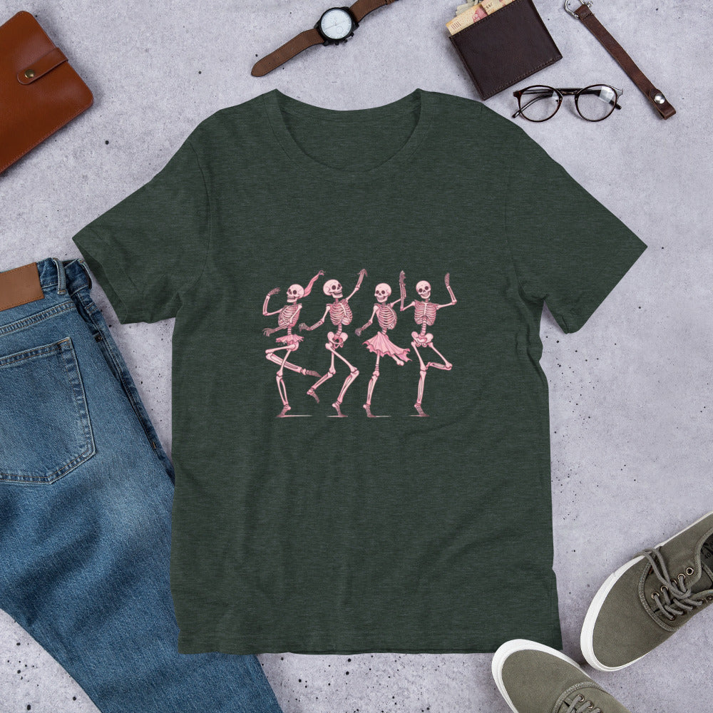 Dancing Pink Skeletons Unisex t-shirt