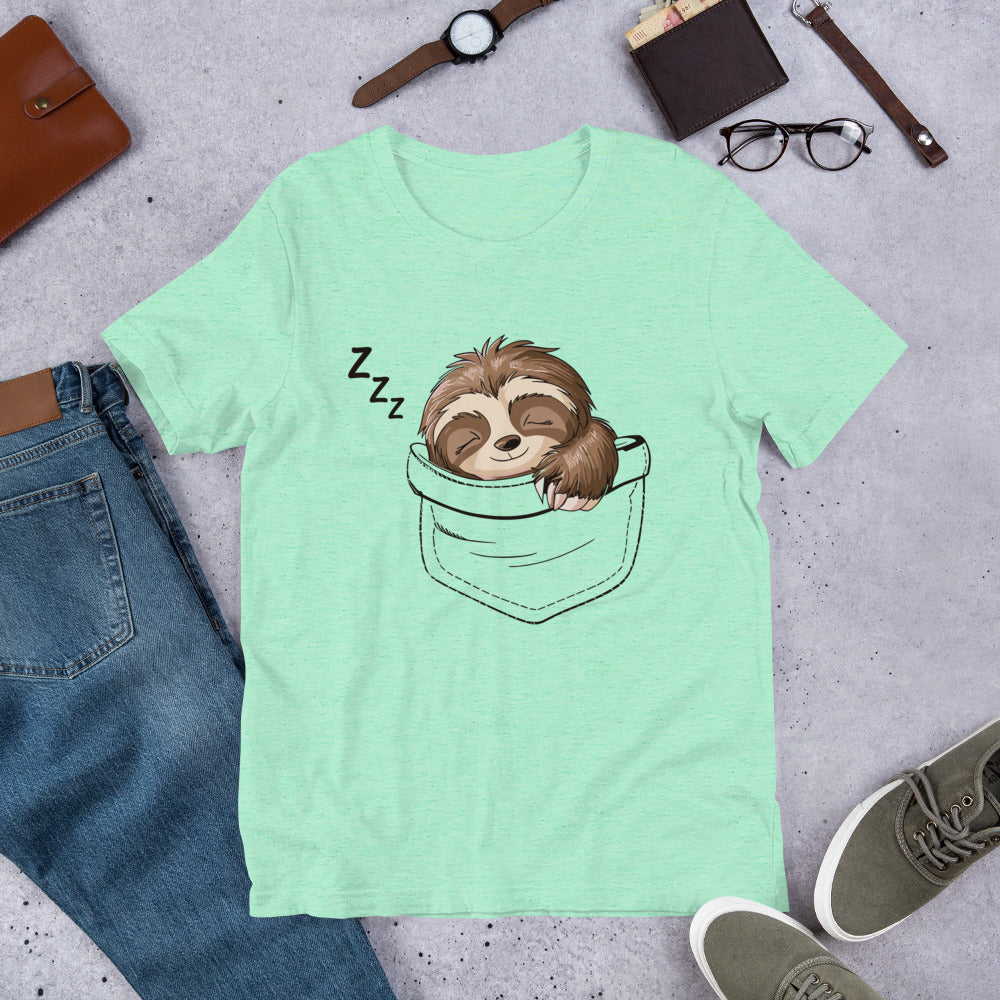 Sloth Sleeping In a Pocket Unisex t-shirt