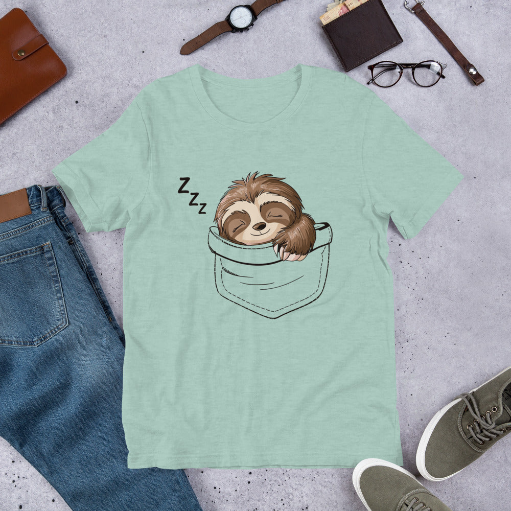 Sloth Sleeping In a Pocket Unisex t-shirt