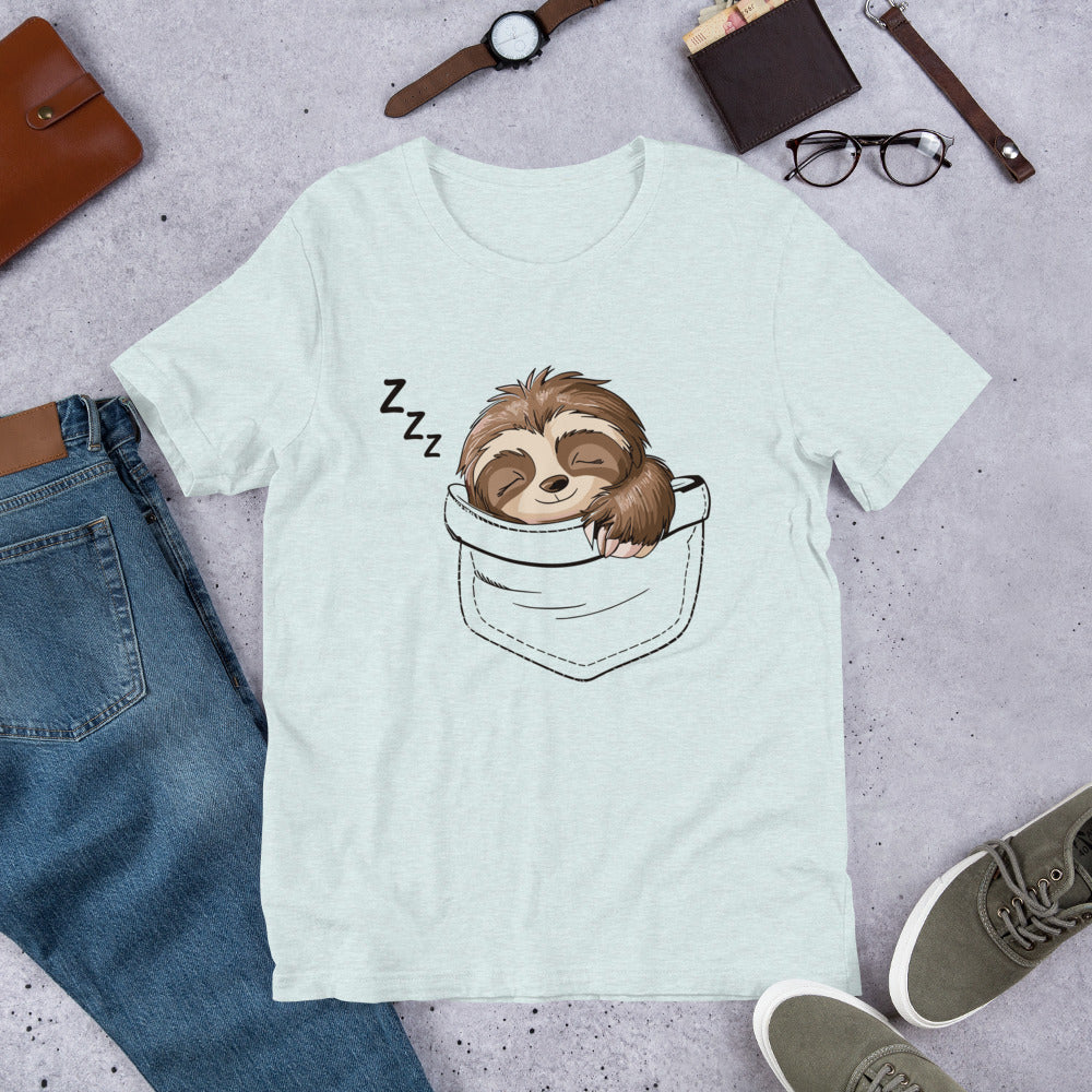 Sloth Sleeping In a Pocket Unisex t-shirt