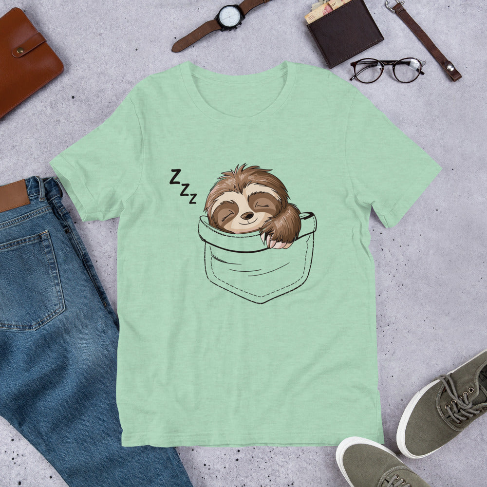 Sloth Sleeping In a Pocket Unisex t-shirt