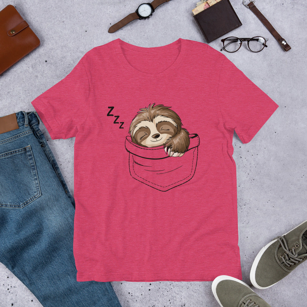 Sloth Sleeping In a Pocket Unisex t-shirt