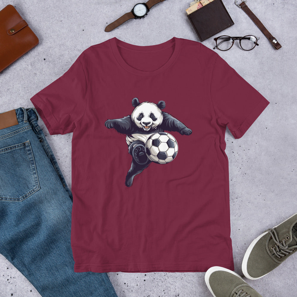 Panda Soccer Strike Unisex t-shirt