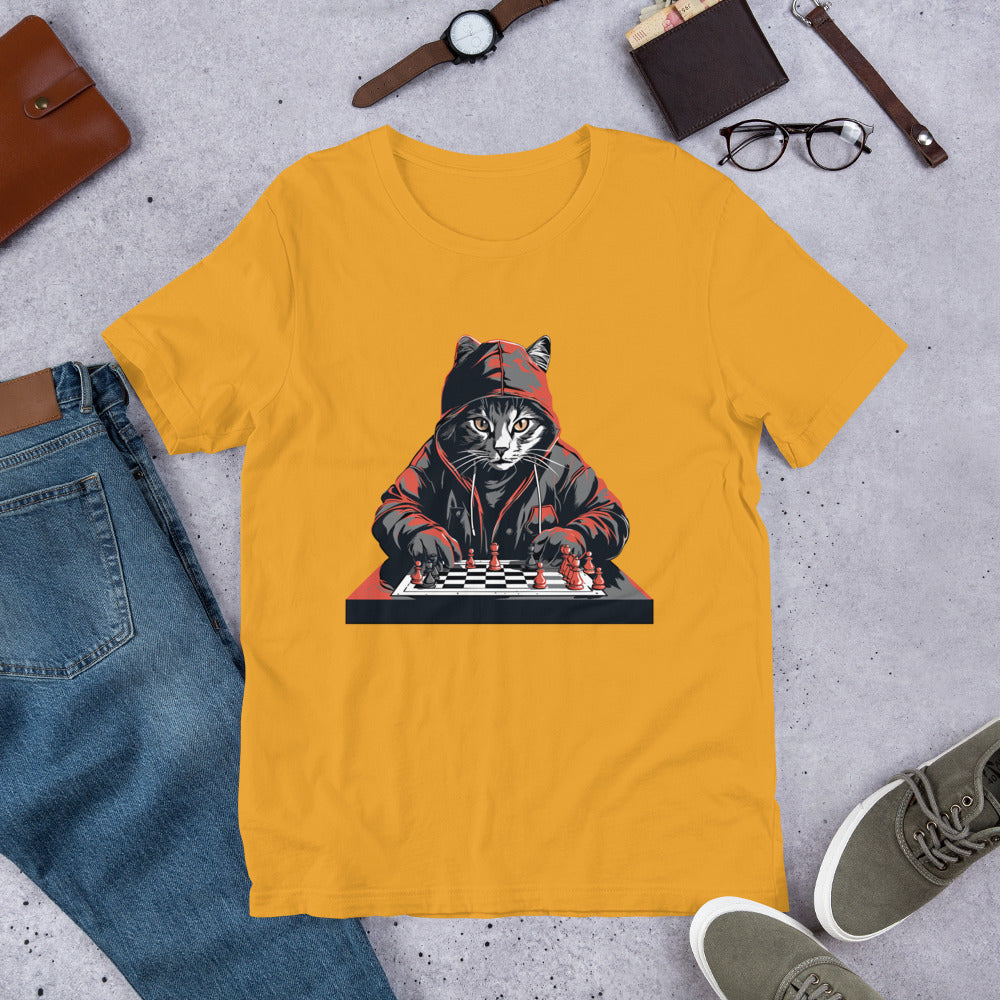 A Cat Playing Chess Unisex t-shirt