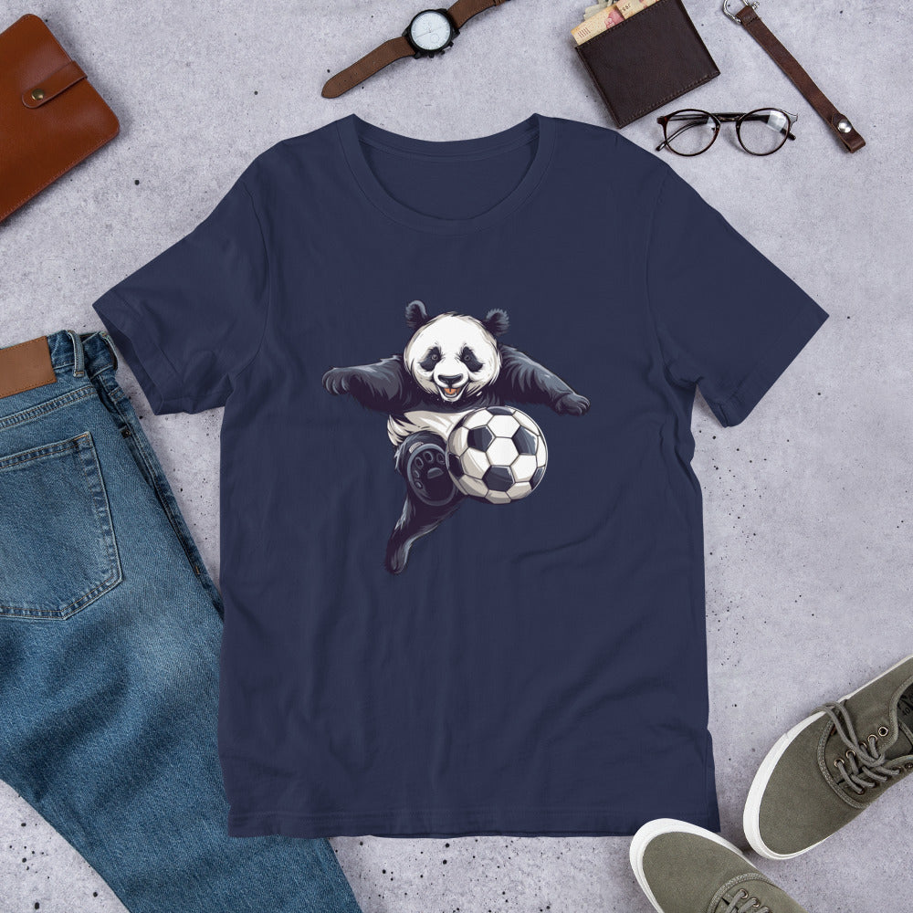 Panda Soccer Strike Unisex t-shirt