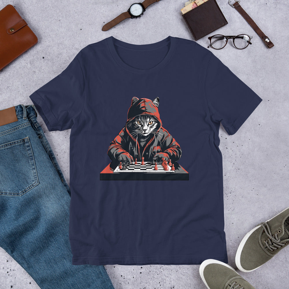 A Cat Playing Chess Unisex t-shirt