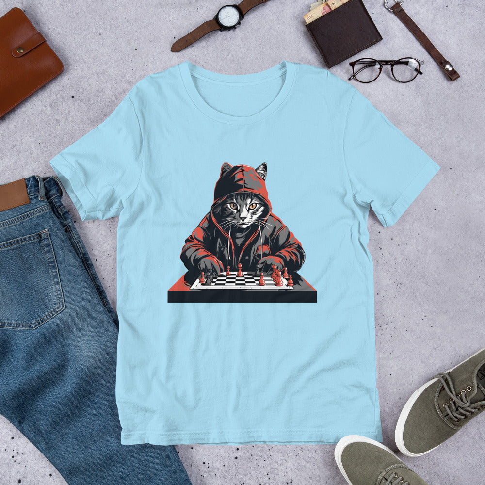 A Cat Playing Chess Unisex t-shirt