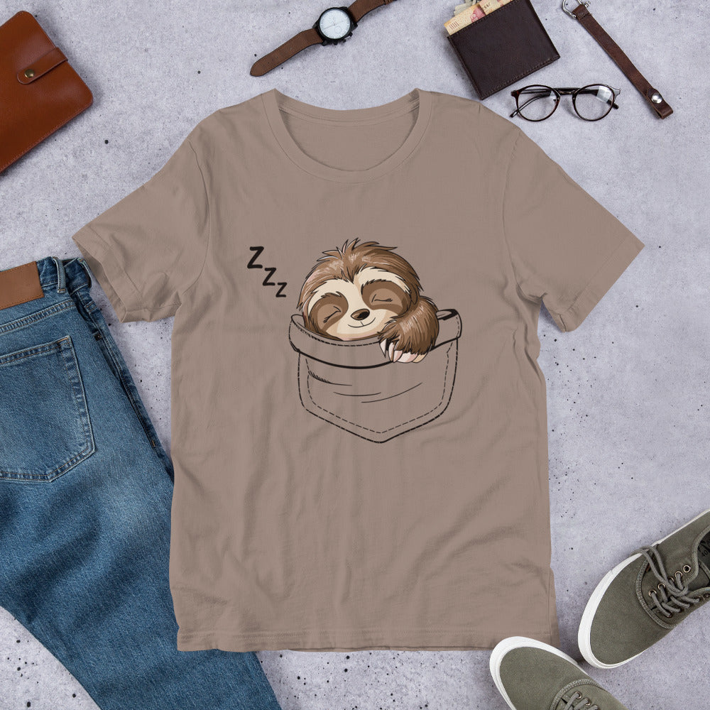 Sloth Sleeping In a Pocket Unisex t-shirt