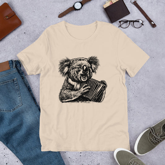 Koala Accordion Melody Unisex t-shirt