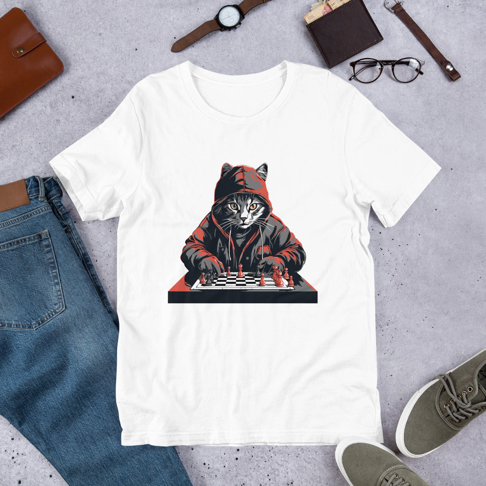 A Cat Playing Chess Unisex t-shirt