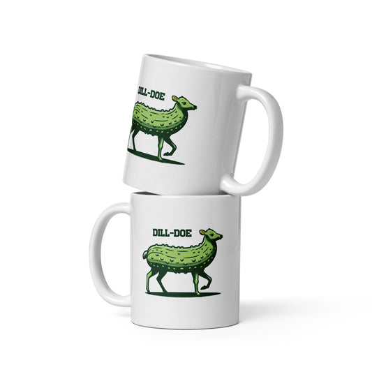 Dill-Doe White glossy mug