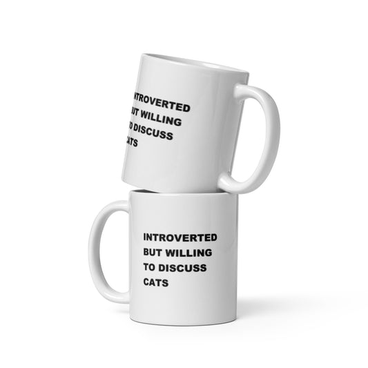 Introverted Cats White glossy mug