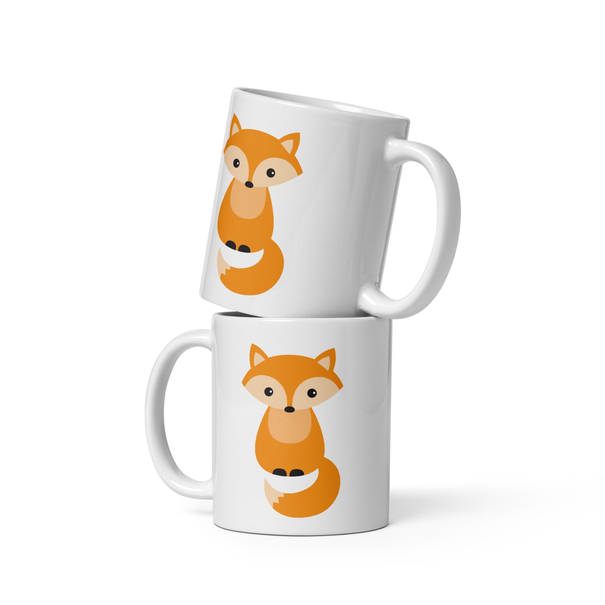 Fox white glossy mug