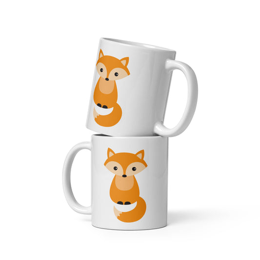 Fox white glossy mug