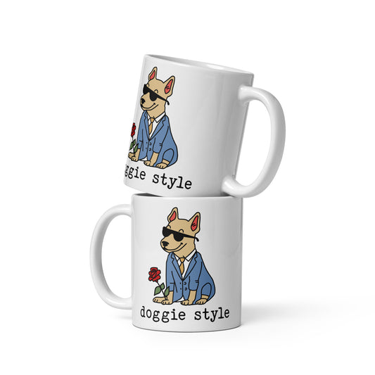 Doggie Style White glossy mug