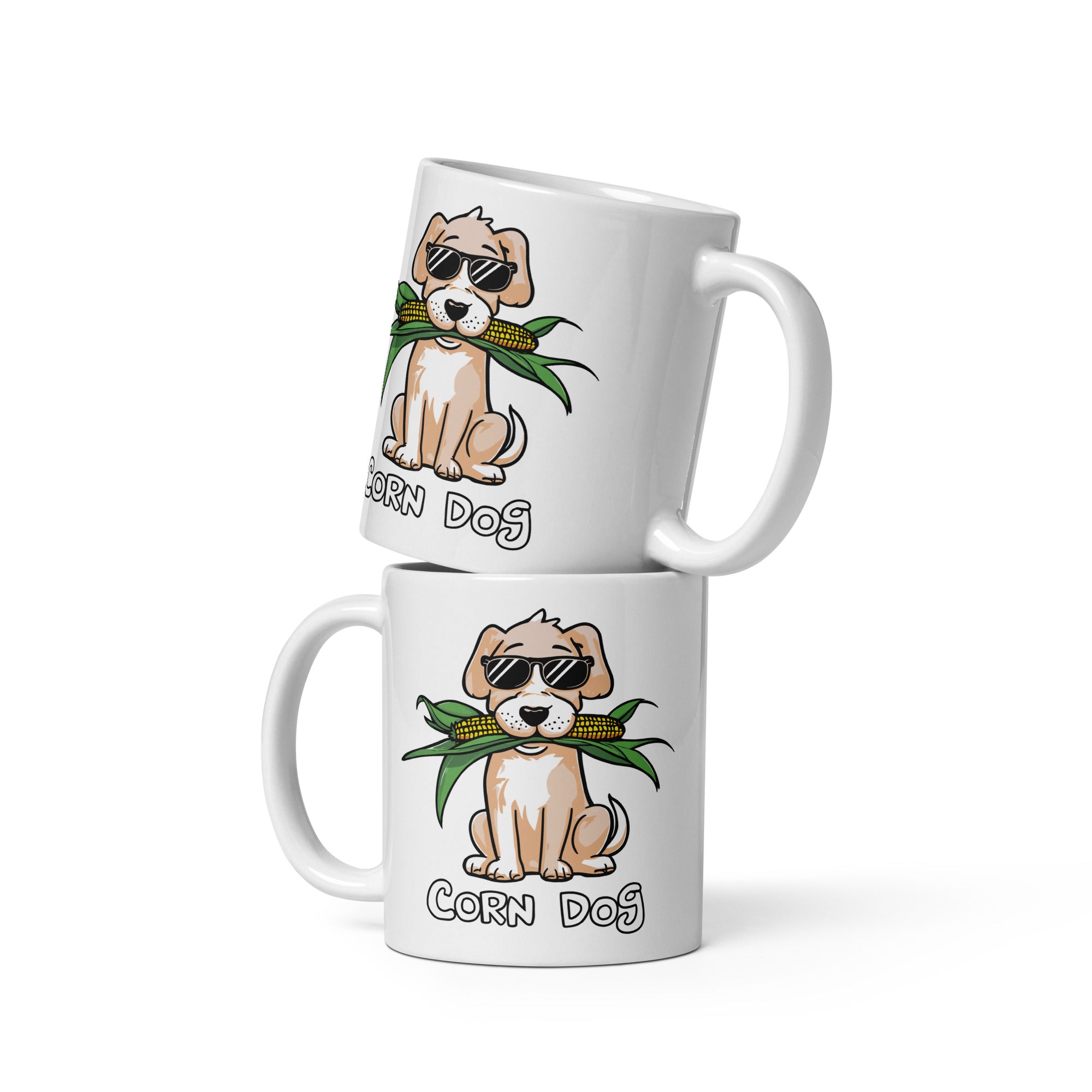 Corn Dog White glossy mug